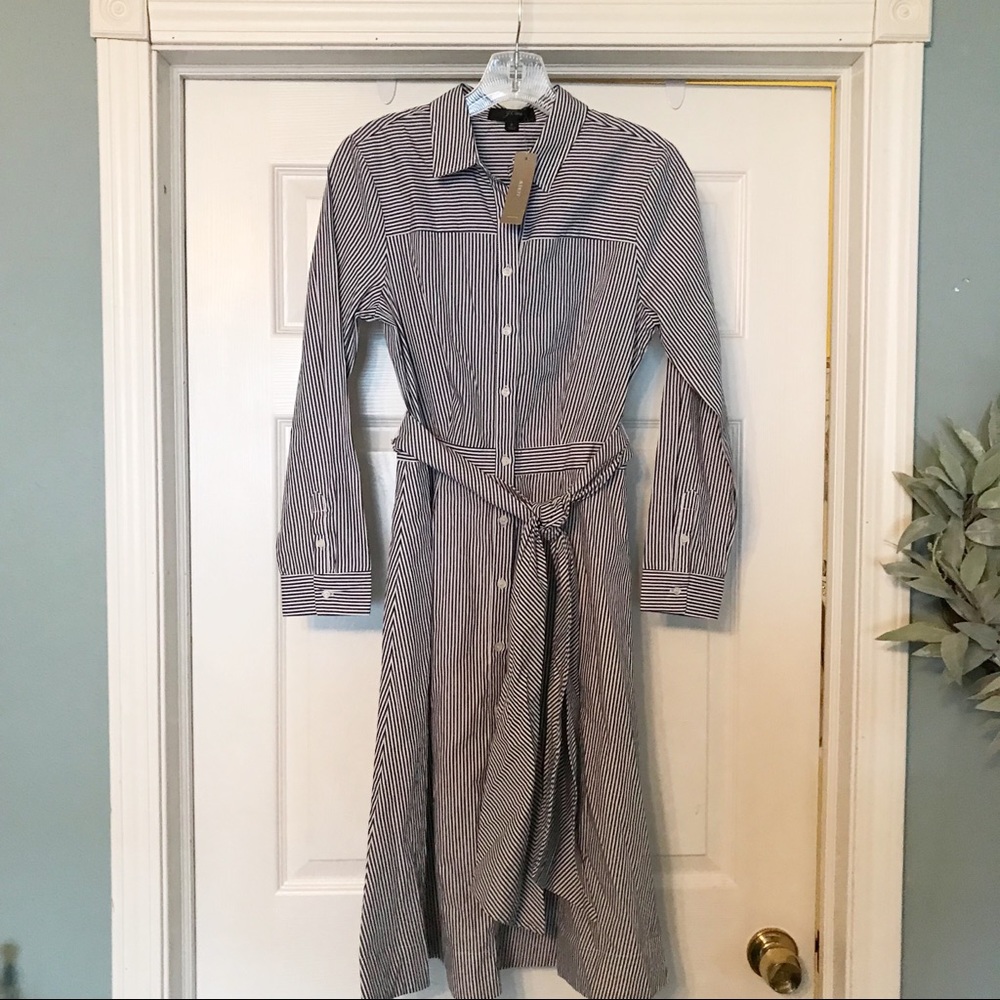 NWT J. Crew striped shirtdress size 2 - Picture 5 of 8